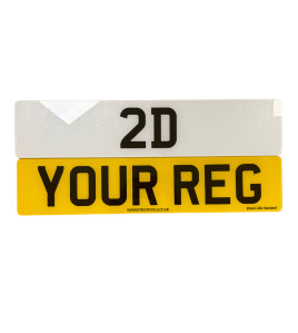 2D Car Registration Plates UK GB Both plates