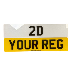 2D Car Registration Plates UK GB Single and Pair plates
