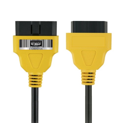 OBD2 16 Pin Male to Female Extension Cable 30cm Yellow