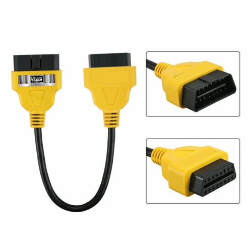 OBD2 16 Pin Male to Female Extension Cable 30cm Yellow