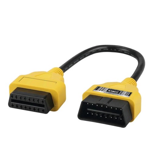 OBD2 16 Pin Male to Female Extension Cable 30cm Yellow