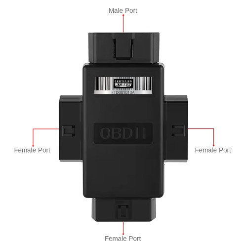 EtechDiag OBD2 Full 16 Pin Male to 3 Female 16 Pin OBD2 Adapter Splitter