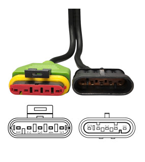 Autroniq AC018 Vespa OBD2 16-Pin to 5-Pin Male 5-Pin Female Motorcycle Diagnostic Cable Adaptor