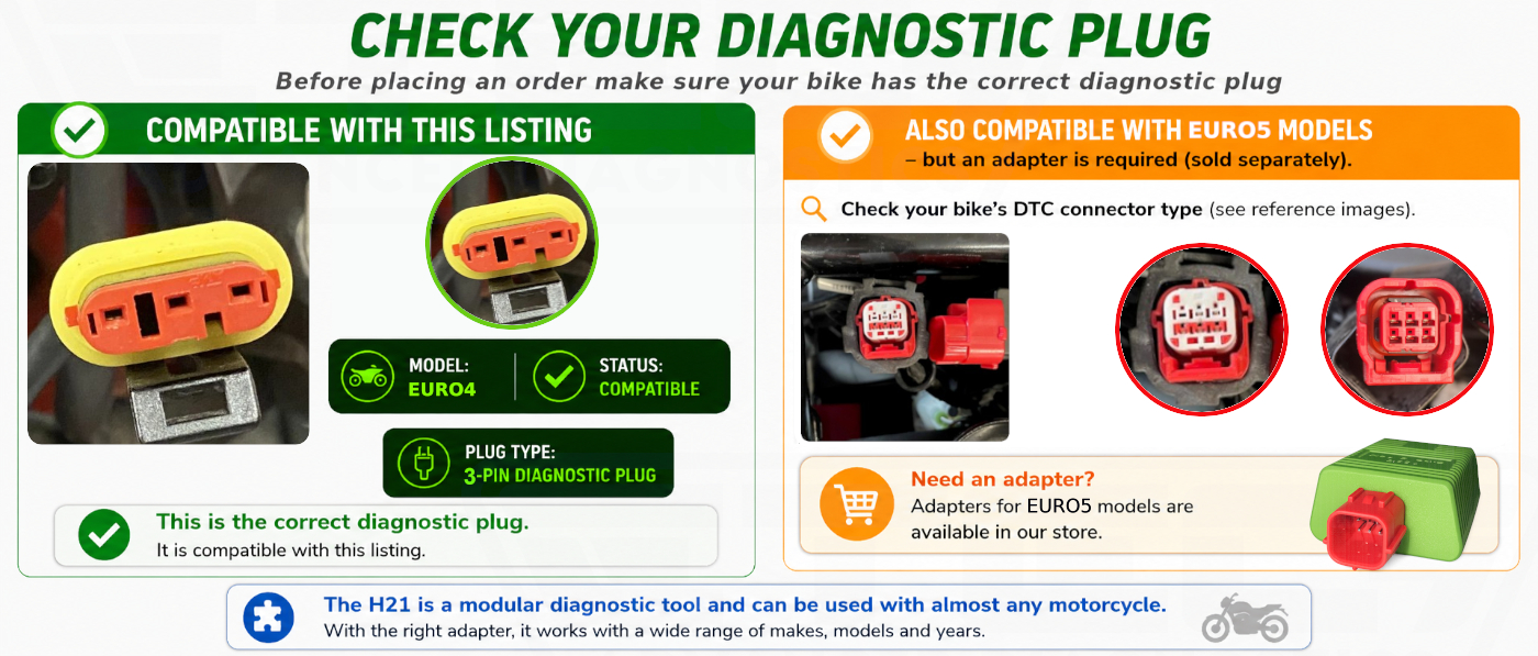 Piaggio 3-Pin Diagnostic Adapter Cable