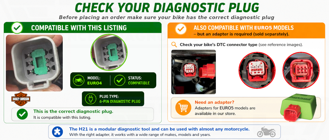 Harley Davidson 6-Pin Diagnostic Adapter Cable