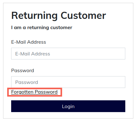 forgotten password